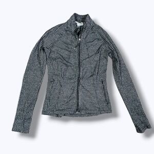 Athleta Heartbeat Hope Herringbone Full Zip Jacket Athleisure Gorpcore Stretchy